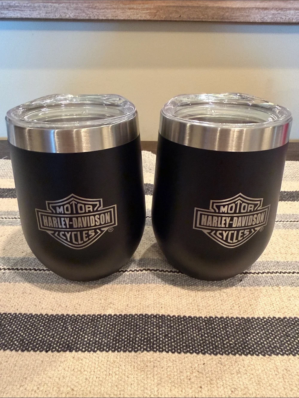 🖤🍷🩶 Harley-Davidson Wine Tumblers